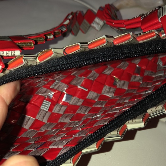 Recycled “Wrapper” Shoulder Bag-Red&Black-EUC - Picture 12 of 14